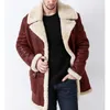 Casacos masculinos casacos de pele sintética integração de pele casaco masculino jaqueta europeia dedução de linha única casaco de inverno solto bolso simples lapela terno de maré