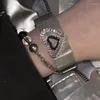 Armreifen süße Mädchen Herzgurt Armbänder Punk Cool Chain Armband für Frauen Party Club Mode Tropfen