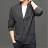 Pulls pour hommes Cardigan coréen Pull Top en tricot Vêtements masculins Noir à manches longues Col V Oversize Veste Manteau