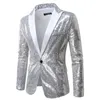 Herrenanzüge Blazer Männer glänzende Pinse Tuxedo Party Abendessen Prom One Button Anzug Jacke Pinstripe alle schlank für 230823