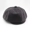 Beret marka Canvas Sboy Caps Men Wysokiej jakości płaski brytyjski styl ośmioboczny czapka Vintage Gatsby Spring Autumn Hats Blm21 230823