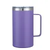 24oz 680ml Insulated Coffee Mug with Lid, Stainless Steel Coffee Cup, Double Wall Vacuum Coffee Tumbler with Handle