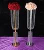 CRYSTAL BEADED CHANLIER CENTERPIECE Riser Top Candle Floral Plate Wedding Decoration T Table Decoration Centerpieces For 11 Event ZZ