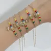 Charm Bracelets 2023 Temperament Summer Colorful Metal Pendant Bracelet Personality Bohemian Beach Wear Beaded Multi-layer Jewelry