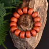 Jewelry Pouches Orange Peel Old Beeswax Amber Frosted Drum Beads Single Ring Bracelet Original Stone.