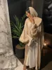 Abbigliamento etnico Caftano Abaya per le donne Kimono Musulmano Cardigan Dubai Abaya Turchia Islam Arabo Musulmano Abito lungo modesto Robe Longue Femme 230824