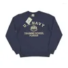 Herrtröjor bob dong vintage militär amerikansk marin crewneck tryckt amekaji män tröjor