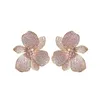 Charm Europe fashion jewelry 18K gold plated copper zircon exaggerated flower earrings luxury womens wedding party accessories 230823