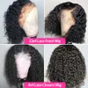 Perruque Bob Lace Front Wig naturelle brésilienne bouclée, cheveux courts, pre-plucked, fermeture 4x4, 13x4 Hd, Deep Wave, pour femmes