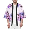 Ethnic Clothing Summer Japanese Flower Printed Kimono Streetwear Cosplay Haori Men Women Cardigan Robe Asian