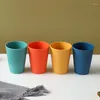 Tumblers القمح المنزلي القمح قش كوب المياه بالفرش