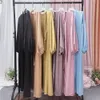 Etniska kläder muslimska modekläder kvinnor abaya dubai arabiska puff ärmar snörning ramadan klänning jilbab hijab robe kalkon caftan marocain abayas 230824