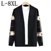 Herrtröjor 7xl 6xl 2023 Fall Winter Cashmere Cardigan Men Korean Style Mens Cardigans Sweater mjuka varma manliga jackor