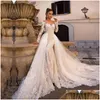 A-Line Dresses 2023 A Line Bohemia V-Neck Beach Tle Lace Applique Plus Size Bridal Gown Vintage Vestido De Novia For Women Custom Drop Dhu16