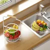 Kitchen Storage Detachable Metal Rack Vegetables And Fruits Rotating Basket End Table Snacks Clutter Organizer