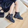 Botas Estilo de Inglaterra Todo fósforo Zapatos negros para niños Botas de tobillo para niñas Moda Otoño Botas con nudo de mariposa a cuadros para niñas F07263 L0824