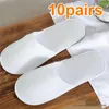 Bath Accessory Set Disposable Type El Slippers Easy To Carry Guest Home White Daily Kit Leisure Places Lightweight 10 Pairs