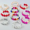 Hoop Earrings Glass Rhinestone Personality Exaggerated For Women Love Claw Chain Jewelry