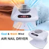 Secadores de unhas Secador de unhas de ar Manicure Ventilador de unhas com sensor automático Quente Secador de vento frio para esmalte de unha Lâmpada de cura rápida 300W 230824