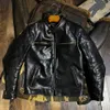 Mäns jackor Fast Asian Size Superkvalitet äkta Japan Horse Leather Horse Corde Stylish Rider Jacket 230824