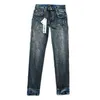 Lila Designer Jeans Herren Jeans lila Jeans Designerhosen Pantalone Herren Jeans zerrissen Jeans gerade reguläre Jeans Denim Tränen gewaschen alte Jeans Long Jeans Ll