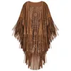 Şallar Deve Süet Floral Hollow Out Fringe Pubsel Swawn Kadınlar Vintage Capes Ponchos Sonbahar Bohemian hırka pelerin boho 230201179z