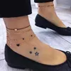 Неклеты Yada 4pcs Золотой цвет многослойный для женского пляжа Barefoot Bandals Bracelet Angle на ноге