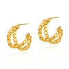 Hoop -Ohrringe 18K Gold plattiert übertriebene Silbernadel Personalisierte Doppelschicht -Quadrat -Design -Trend für Frauen