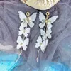 Dangle Ohrringe böhmische Spitze Schmetterling Trendy Mode übertriebene Superfee Perlenstar Sturz Strass Long Earrin Ten