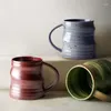 Mugs Japan Brief Style Handmade Creative Coffee Mug With Handgrip Office Water Drinkware Retro Pottery Cups 280ML 5 Colors