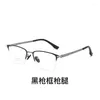 Sunglasses Frames 55mm Alloy Half Rim Glasses Frame Men Prescription Eyeglasses Business Fashion Optical Eyewear 6117