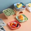 Plates Household Fruit Plate Table Multi-purpose Small 2 Pieces Of Wheat Straw Spit Bone Dish Square Dry Snack