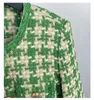 Giacche da donna giacca di lana di alta qualità Donne autunno inverno harajuku green tweed giacca da donna design di pista da corsa scaglie di streetwear 230823 230823