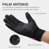 Пять пальцев перчатки с сенсорным экраном Ветропроницаемые спортивные спортивные мужчины Женщины зимние перчатки флисовые тепловые теплые теплые езды на велосипеде 230823