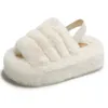 Pantoufles en coton pour femmes, pantoufles de maison en peluche, blanc, noir, gris, kaki, beige, bande élastique, décontractées, couleur 6, 2023