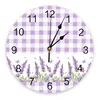 Orologi da parete rustico fiore di lavanda viola farfalla grande orologio da pranzo ristorante decorazioni rotonde silenziosa decorazione