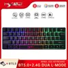 HXSJ Gaming Keyboard 61 Klawisze RGB Zwrotu 60% 60 Klawiatura biznesowa US PRZEWODNE BLUERME Bluetooth Mini kompaktowy PC PC PS4 HKD230812