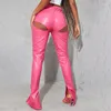 Women's Pants Leather For Women Hollow Out Ladies Sexy Leggings Hip Wrap Streetwear Slim Fit Gothic Clothes Woman Y2k