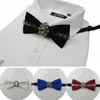 Bow Ties Korean Luxury Diamond Tie Brooch Flower Bowtie British Men's Wedding Suit Klädtillbehör