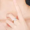 Cluster Rings 18K AU750 Gold Damesring Ronde Mosan Diamond D Color VVS1 Wedding Engagement Party Anniversary Fashion Creativity