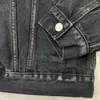 Designer Automne et hiver High Street Fashion Black Denim Jacket Lâche hommes noirs et femmes lettre imprimer veste en jean chaud à manches longues