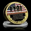 Objetos decorativos Figuras Fire / Bombeiros / Coin comemorativo banhado a ouro com case de plástico / bombeiro Homem Medalha de fama 230823