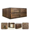 Retro kleur opbergdoos houten zonsondergenogers organisator reiscontainers sieraden theezakje hkd230812