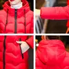 Frauen Trench Coats Modee Winter X-Long Jacke Frauen Büro Damen Slim Parka Kapuze-Standkragen Baumwolle gepolstert Plus Size Solid Coat