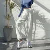 Calça feminina 2023 streetwear calça de moletom de baixa ascensão Cargo reto Cargo Mulheres algodão de cintura alta básica para