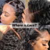 Kinky kıvırcık insan saç perukları derin kıvırcık 4x4 dantel kapanış perukları siyah kadınlar için ön hazırlıklı brezilya şeffaf dantel kapanma perukları