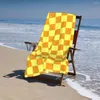 Handdoek Checkboard Strandhanddoeken Zwembad Grote zandvrije microvezel Snel droog lichtgewicht Bad Swim