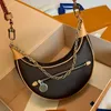 M81098 designer hobo vintage loop alta qualidade sacos de ombro axilas s bolsas crossbody bolsa meia lua saco