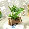 Decorative Flowers Artificial Plants Natural Wood Flowerpot Bonsai Silk Cloth Fake Plant Home Office Desk Decoration Household Ornaments