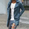 Erkek Ceketler Erkek Sokak Giyim Palto Sıradan Ceket Şık Sonbahar Slim Fit orta uzunlukta yaka artı boyutu cepler rüzgar geçirmez
